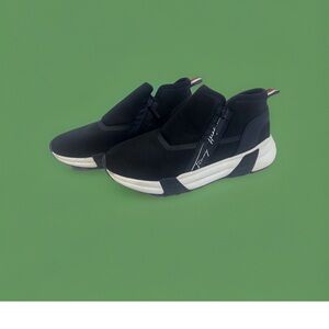 Tommy Hilfiger Men’s Size 9 Slip-On Sneakers Black Zip Athletic Casual Shoes